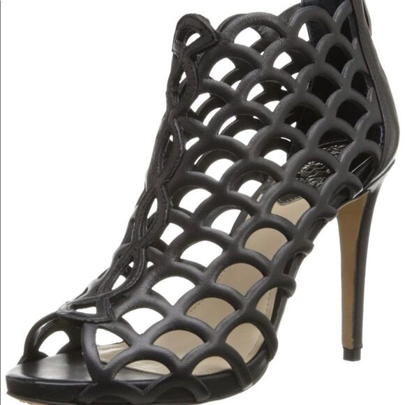 Vince Camuto Fontanela Cut-out Leather Bootie SZ 10US/40EU Black (Pre-Loved) EUC - Picture 3 of 11